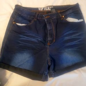 Jean shorts.